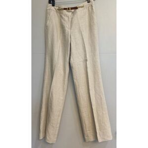 Michael Kors Women Beige Linen Dress Pants Size 4